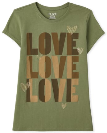 Camiseta con estampado de amor para niñas