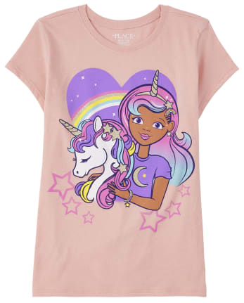 Camiseta con gráfico Unicornio para niñas