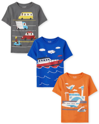 Toddler Boys Vehicle Graphic Tee 3-Pack