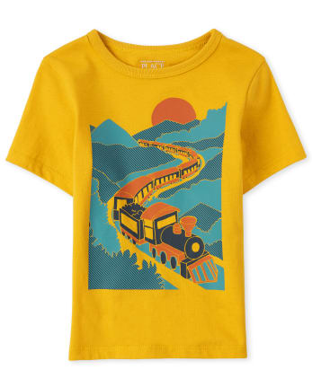 Baby And Toddler Boys Train Graphic Tee