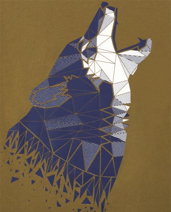 Camiseta con gráfico de lobo para niños