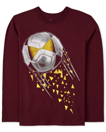 Buy Pinehill Kids Boy's Regular Fit Football Goal Print T-Shirt (Orange_8-9  Years) at
