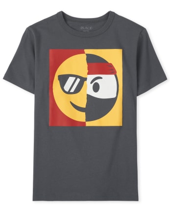 Boys Ninja Happy Face Graphic Tee