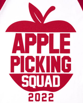Unisex Kids Matching Family Apple Picking Squad Graphic Tee