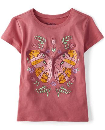 Camiseta con estampado de mariposas para niñas