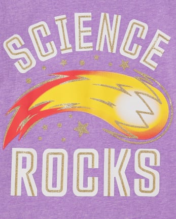 Paquete de 2 camisetas con gráfico de ciencia para niñas
