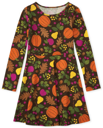 Robe patineuse imprimée pour fille