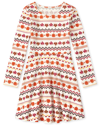 Robe patineuse imprimée pour fille