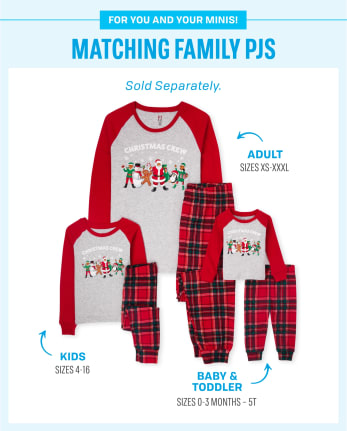 Unisex Baby And Toddler Matching Family Christmas Crew Plaid Snug Fit Cotton Pajamas