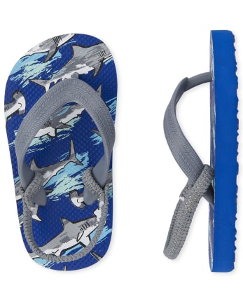 Toddler Boys Shark Flip Flops And Dino Roar Flip Flops 2-Pack