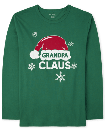 Camiseta con gráfico del abuelo Claus de la familia a juego para hombre