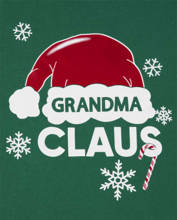 Camiseta gráfica de la abuela Claus de la familia a juego para mujer
