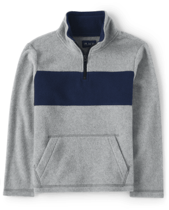 Pull à demi-fermeture éclair en molleton Glacier Colorblock pour garçon