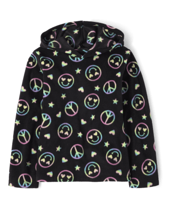 Sweat à capuche en molleton imprimé pour filles