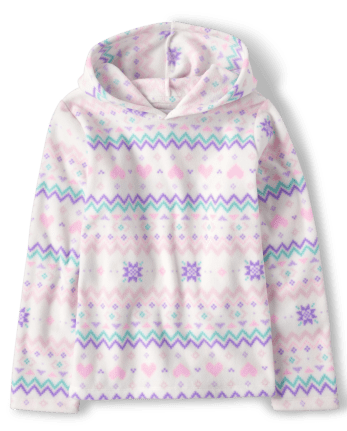 Sudadera con capucha de polar con estampado para niñas