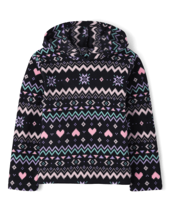 Sudadera con capucha de polar con estampado para niñas