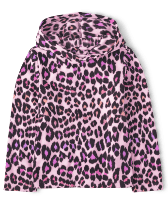 Girls Print Fleece Hoodie