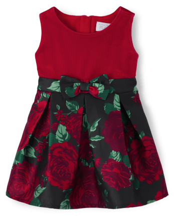 Toddler Girls Mommy And Me Floral Knit To Woven Dress