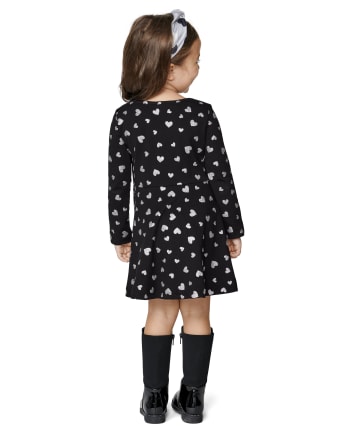 Baby And Toddler Girls Glitter Heart Everyday Dress
