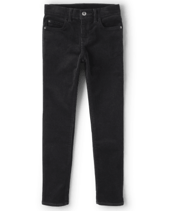 Slim Fit Corduroy Pants - Black - Kids