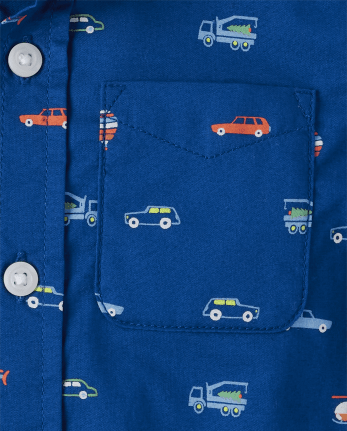 Camisa con botones de popelín con estampado para bebés y niños pequeños