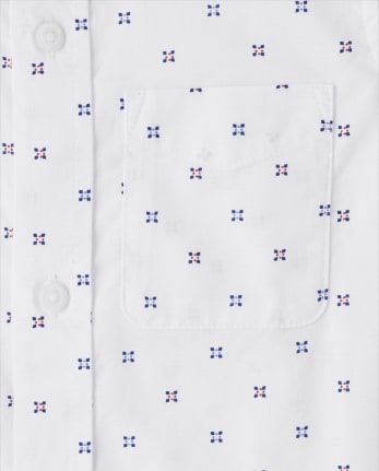Chemise boutonnée en popeline imprimée pour garçon