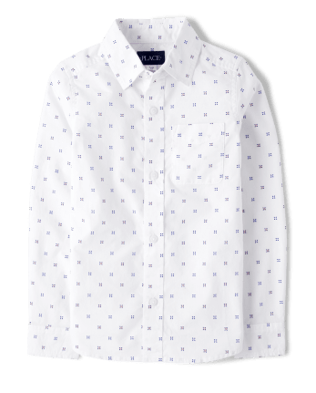 Chemise boutonnée en popeline imprimée pour garçon