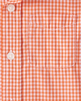 Camisa con botones de popelín a cuadros para bebés y niños pequeños