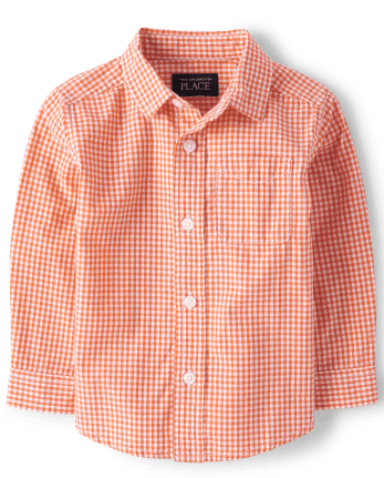 Camisa con botones de popelín a cuadros para bebés y niños pequeños