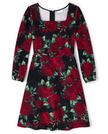 Womens Mommy And Me Floral Velour Dress