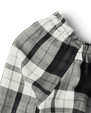 Girls Plaid Smocked Top