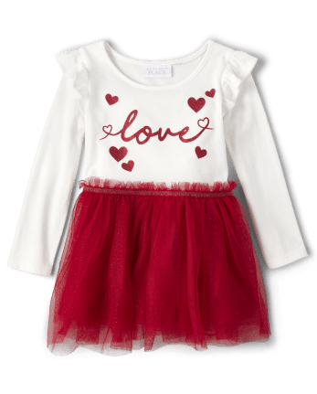 Baby And Toddler Girls Love Knit To Woven Dress