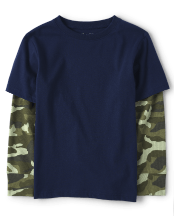 Boys Camo Thermal 2 In 1 Top