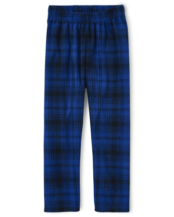 Boys Plaid Fleece Pajama Pants  The Children's Place - EDGE BLUE