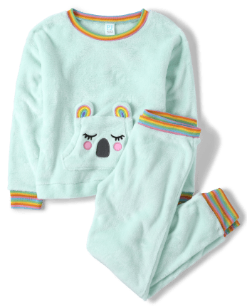 Girls Llama Fleece Pajamas