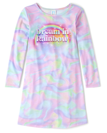 Camisón de mármol arcoíris para niñas