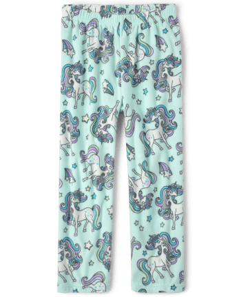 Fuzzy Unicorn Printed Lounge Pants For Kids And Tweens