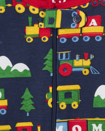 Baby And Toddler Boys Train Snug Fit Cotton One Piece Pajamas