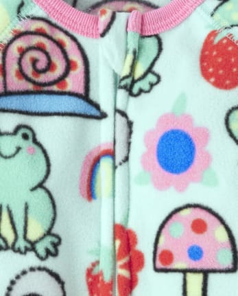 Pijama de una pieza de forro polar animal para bebés y niñas pequeñas