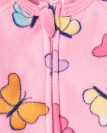 Pyjama une pièce en polaire papillon pour bébé et toute-petite fille