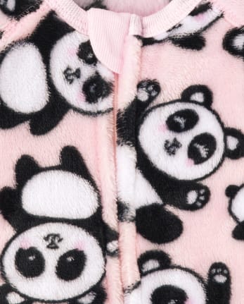 Pyjama une pièce en molleton panda pour bébé et toute-petite fille