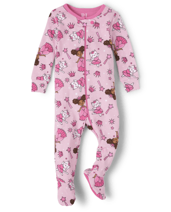 The Childrens Place Girls Printed One Piece Sleeper 