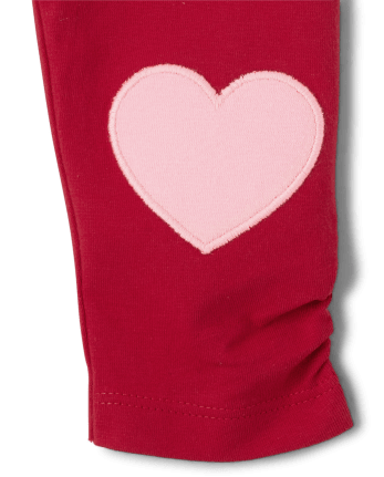 2-pack Thick Jersey Leggings - Navy blue/hearts - Kids
