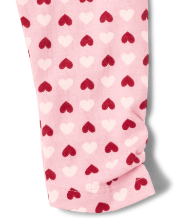 Baby Girls Mix And Match Valentine's Day Heart And Heart Print Knit Leggings  2-Pack