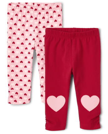 Baby Girls Heart Leggings 2-Pack