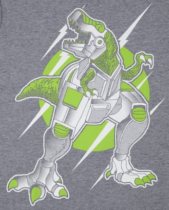 Boys Long Sleeve Robot Dino Graphic Tee - BLUE | The Children's Place