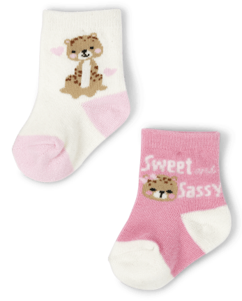 Bebé niña Calcetines Midi Leopardo Pack 6