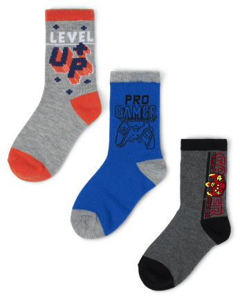 Boys Gamer Crew Socks 6-Pack