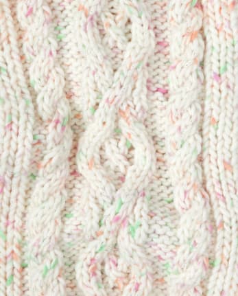 Girls Rainbow Cable Knit Scarf