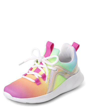 Girls Rainbow Ombre Mesh Sneakers